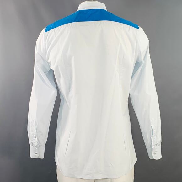 RAF SIMONS Size 42 Light Blue Aqua Cotton Button Down Long Sleeve Shirt - Picture 4 of 6